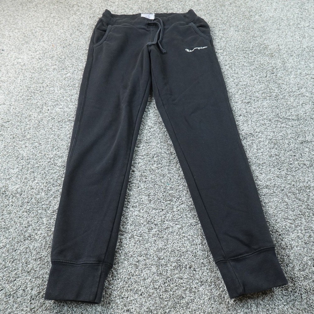 Champion Pants Mens M Black Drawstring Jogger Sweatpants Athletic Workout Gym